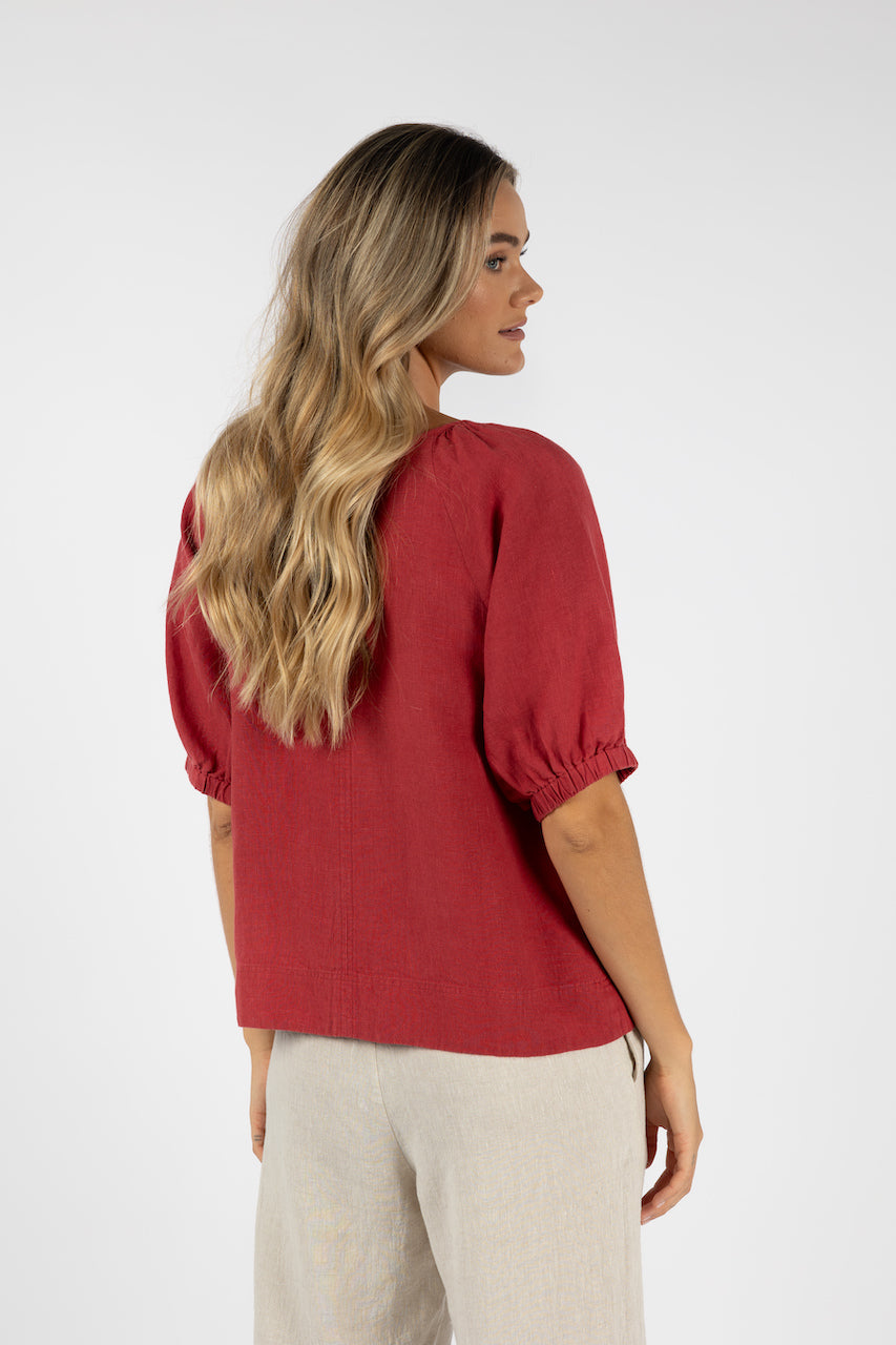 Humidity - Lagoon Blouse Brick | HS24203