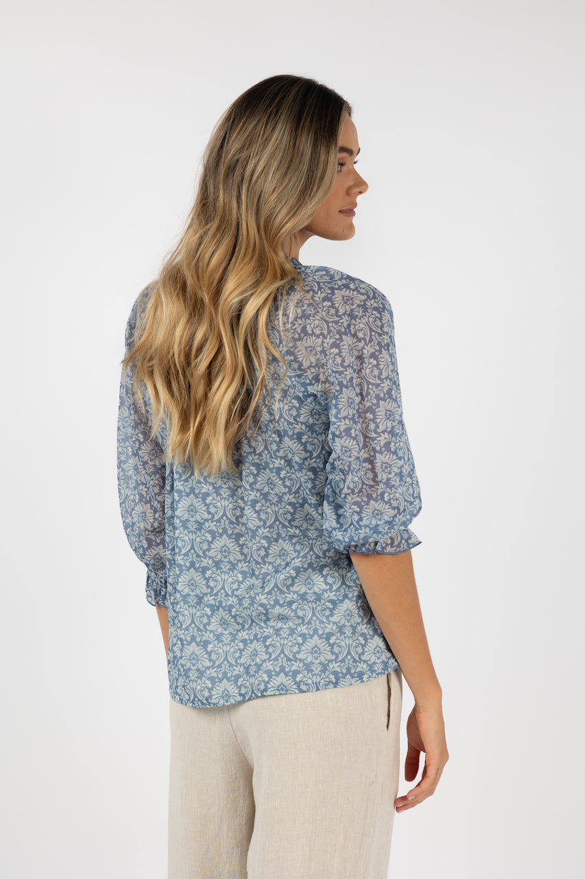 Humidity - Portafino Aries Top Blue Print | HS24305