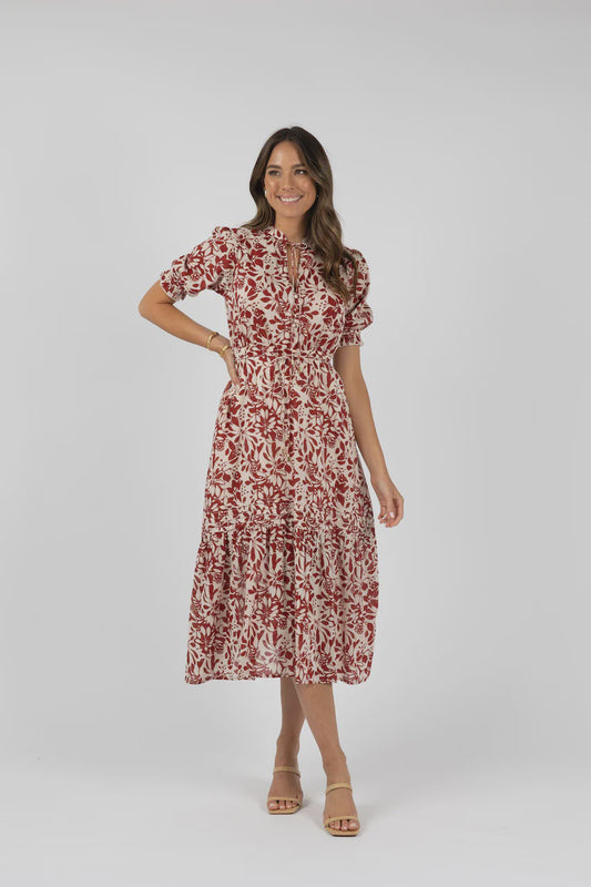 Humidity - Eden Maxi Dress Brick Print | HS24311