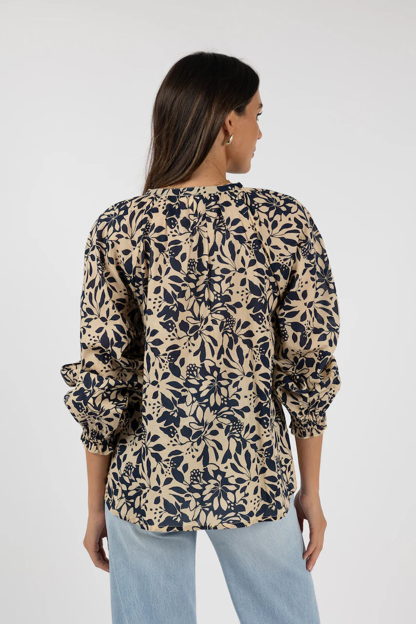 Humidity - Eden Blouse Navy Print | HS24315