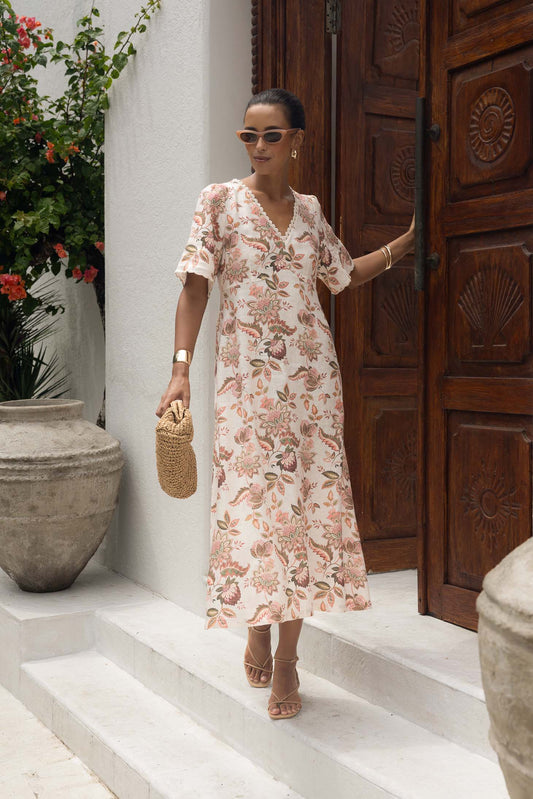 Humidity - Bohemian Rose Midi Dress | HS26205