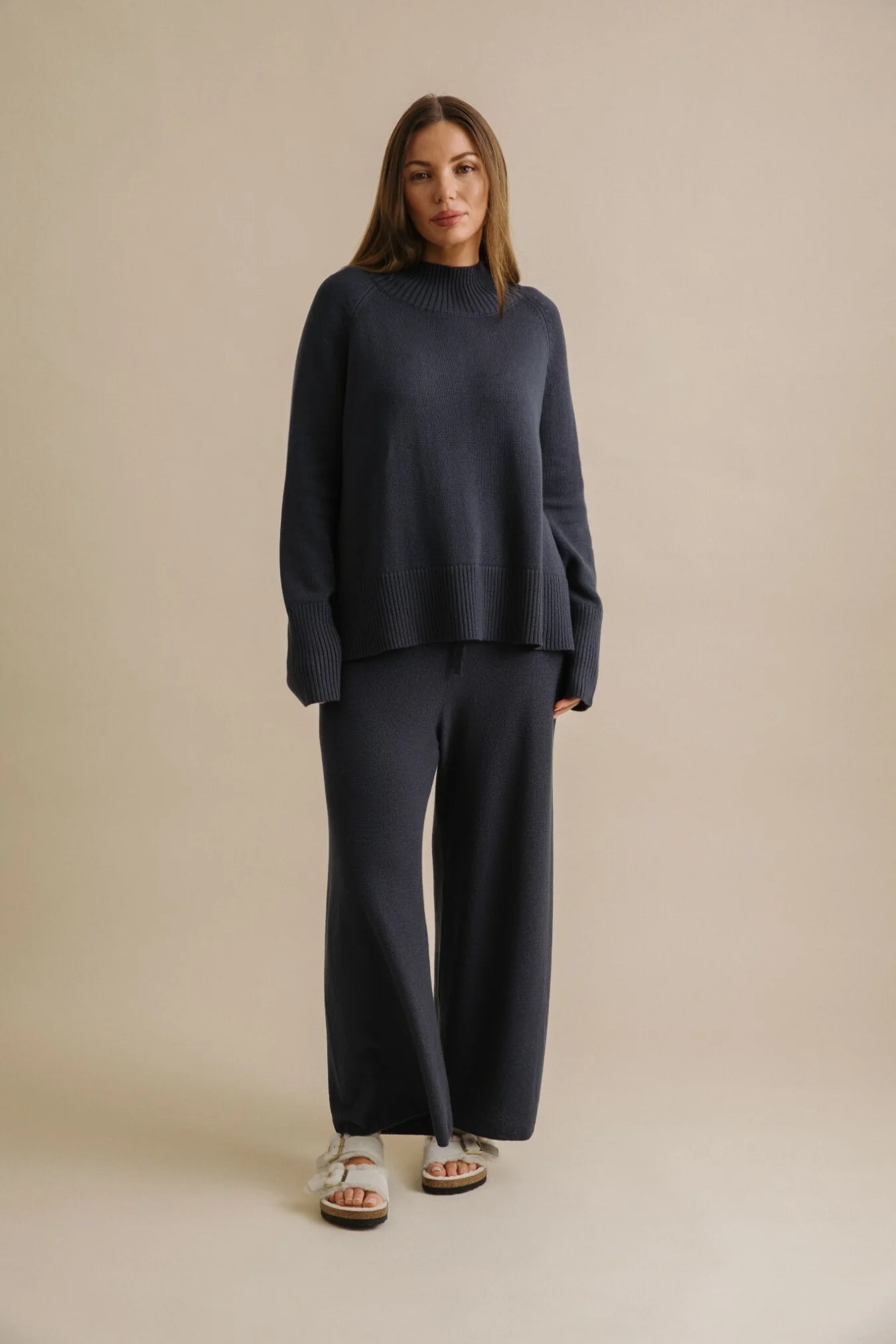 Talamaya - Harmony Merino Cotton Mock Neck Pullover / TALW014