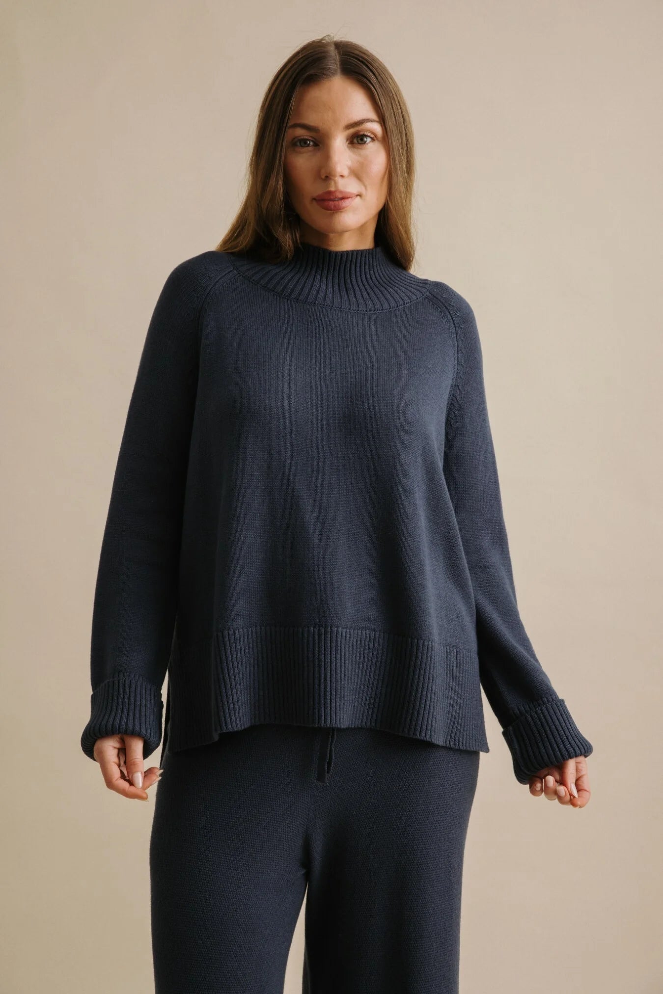 Talamaya - Harmony Merino Cotton Mock Neck Pullover / TALW014