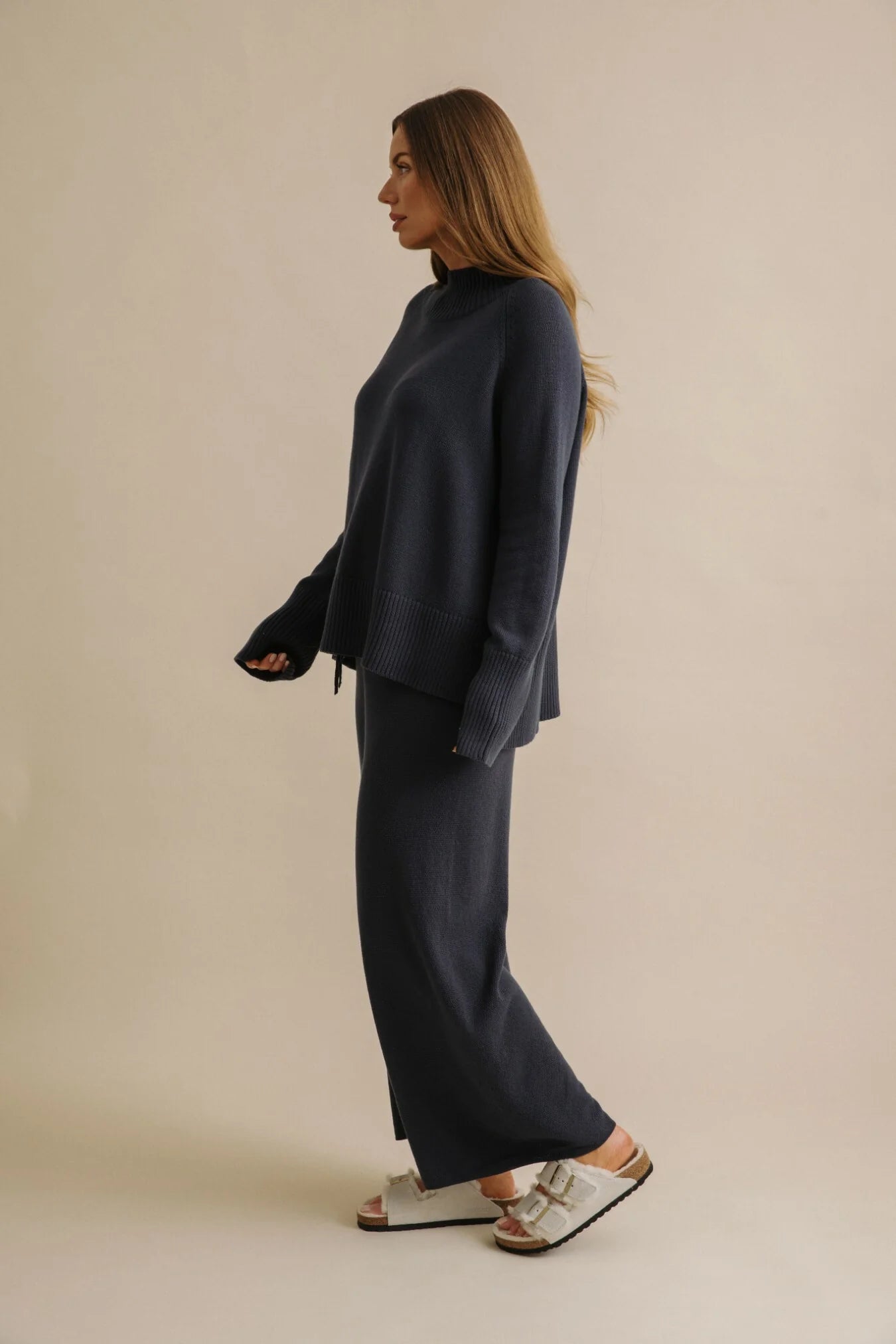 Talamaya - Harmony Merino Cotton Mock Neck Pullover / TALW014