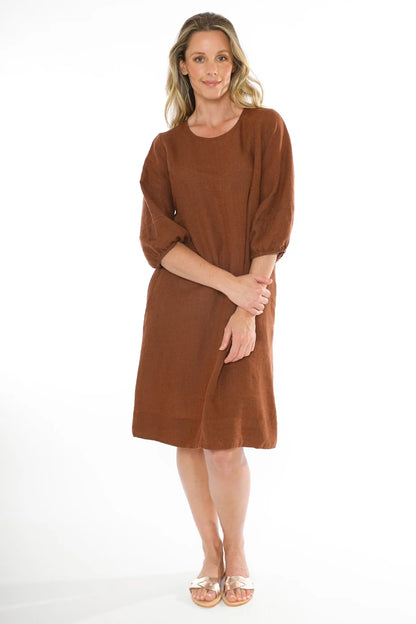 Jump - Crew Neck Dress Sepia | J5075A