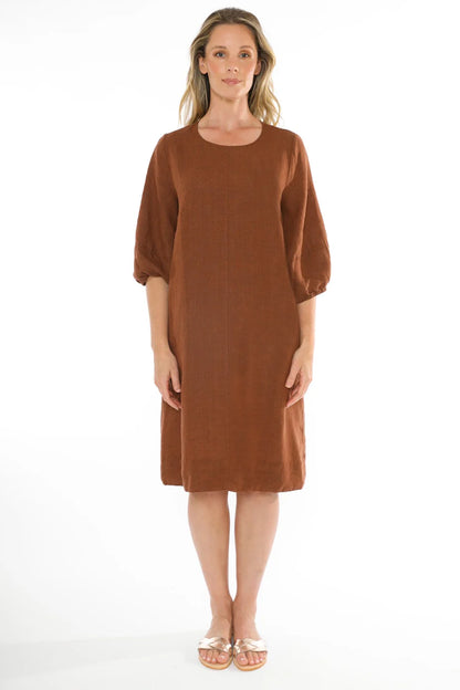 Jump - Crew Neck Dress Sepia | J5075A