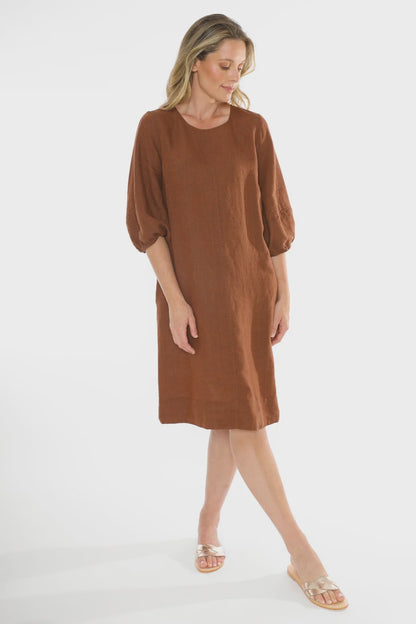 Jump - Crew Neck Dress Sepia | J5075A