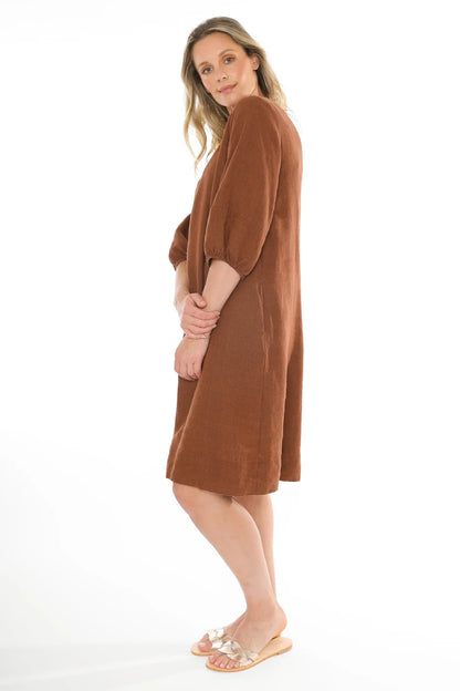 Jump - Crew Neck Dress Sepia | J5075A