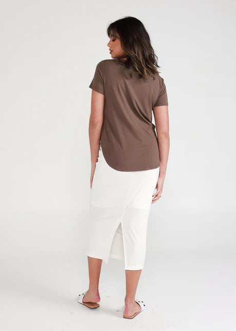 Lou Lou Janis Tee - Block Colour | Chocolate 15nb011