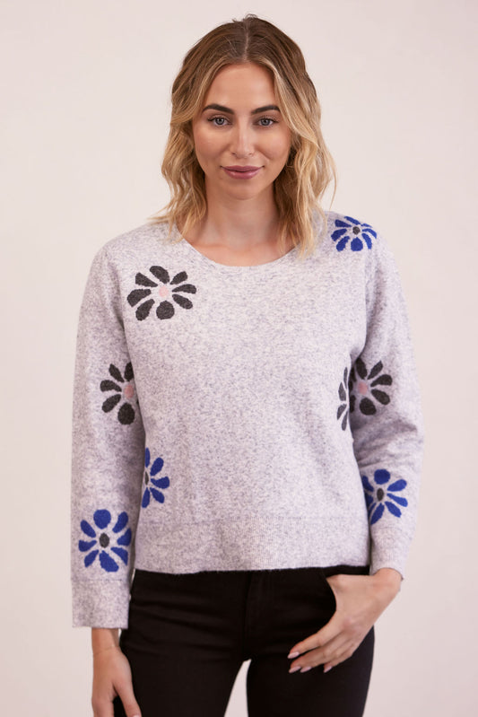 Kaleido - Wool Flower Sweater Silver Combo | K18S