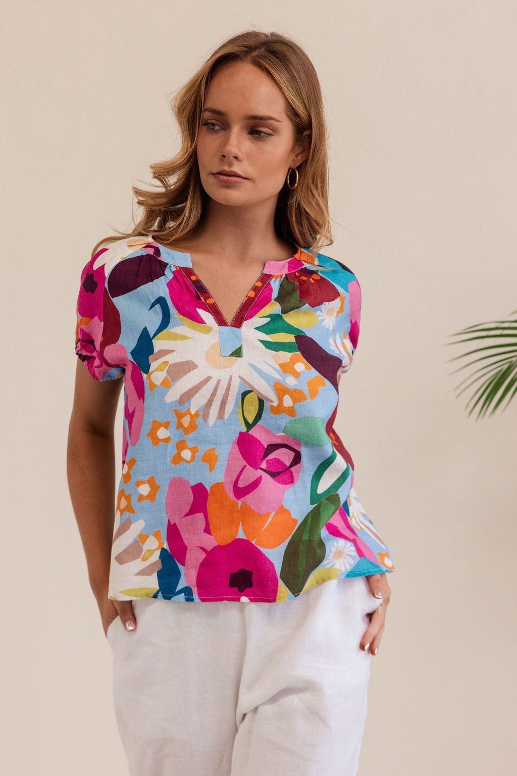 Kaleido - 100% Linen SS Top K88