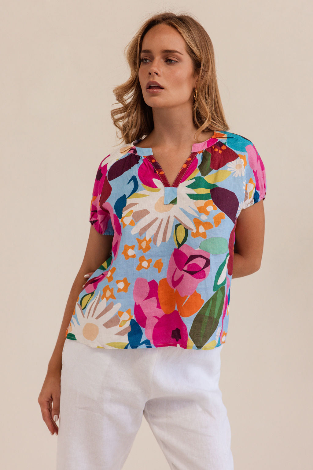 Kaleido - 100% Linen SS Top K88