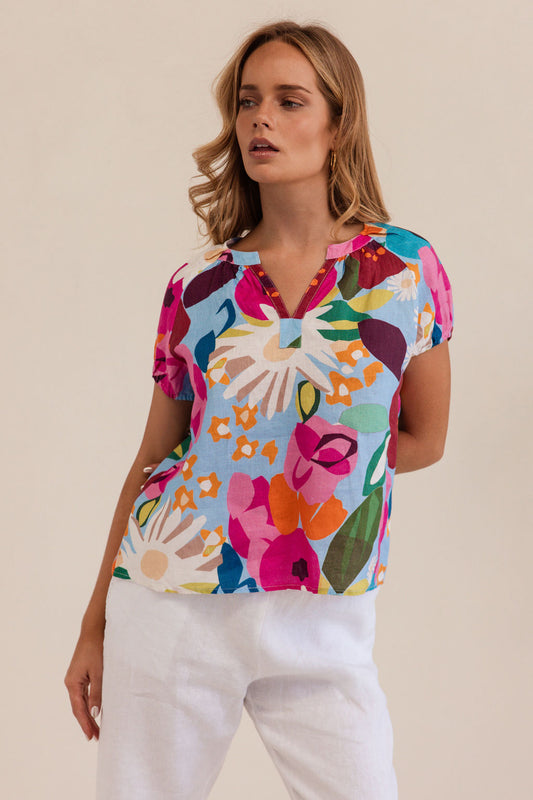 Kaleido - 100% Linen SS Top K88