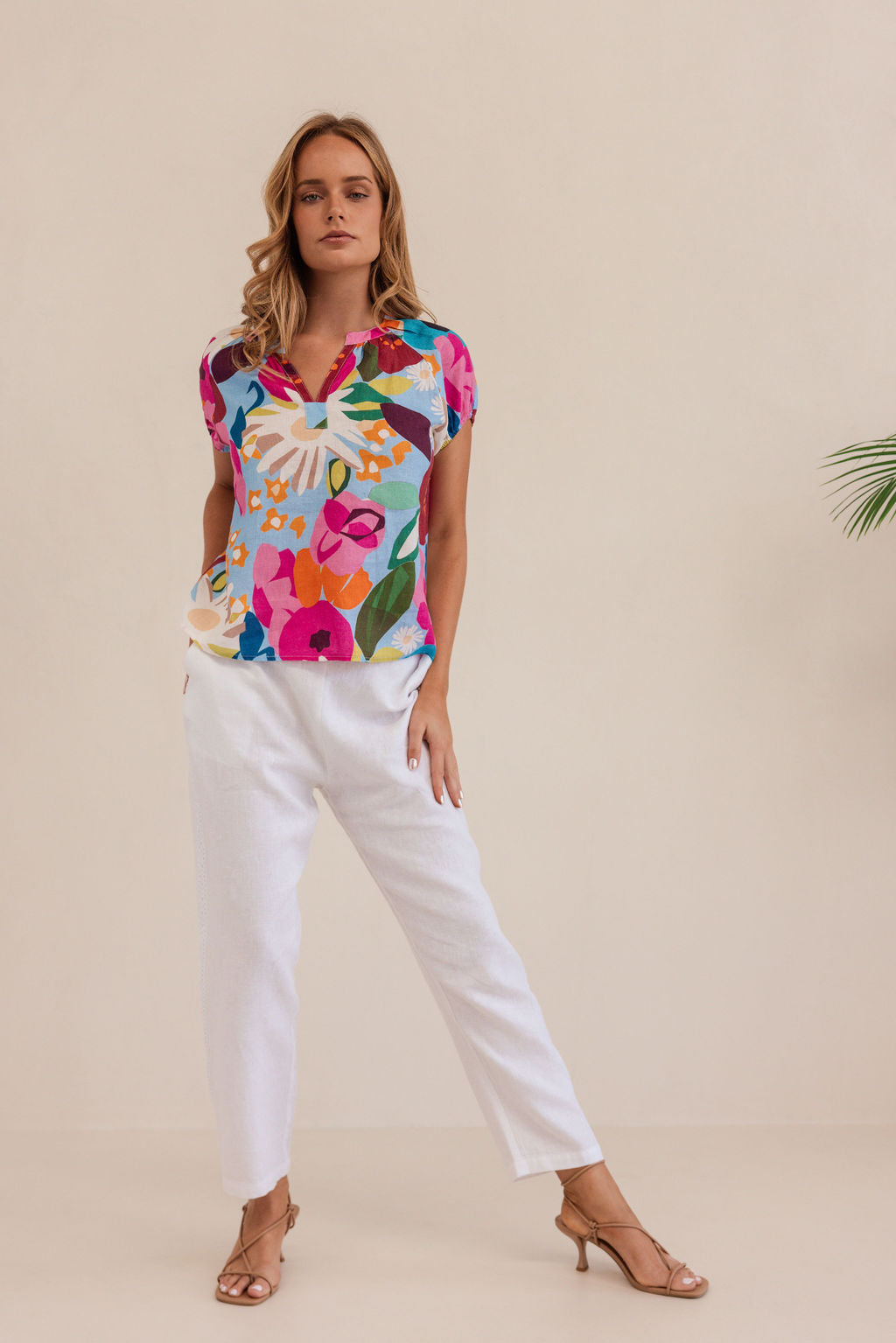 Kaleido - 100% Linen SS Top K88