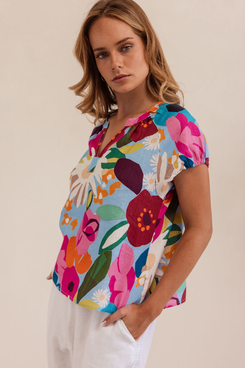 Kaleido - 100% Linen SS Top K88