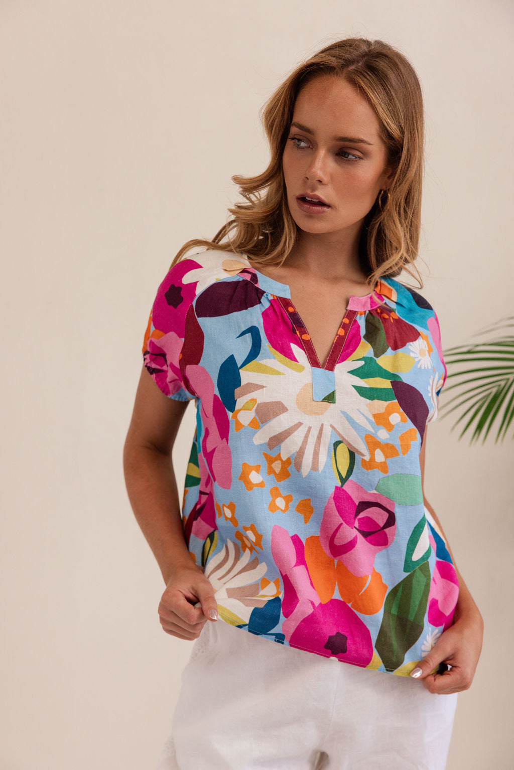 Kaleido - 100% Linen SS Top K88