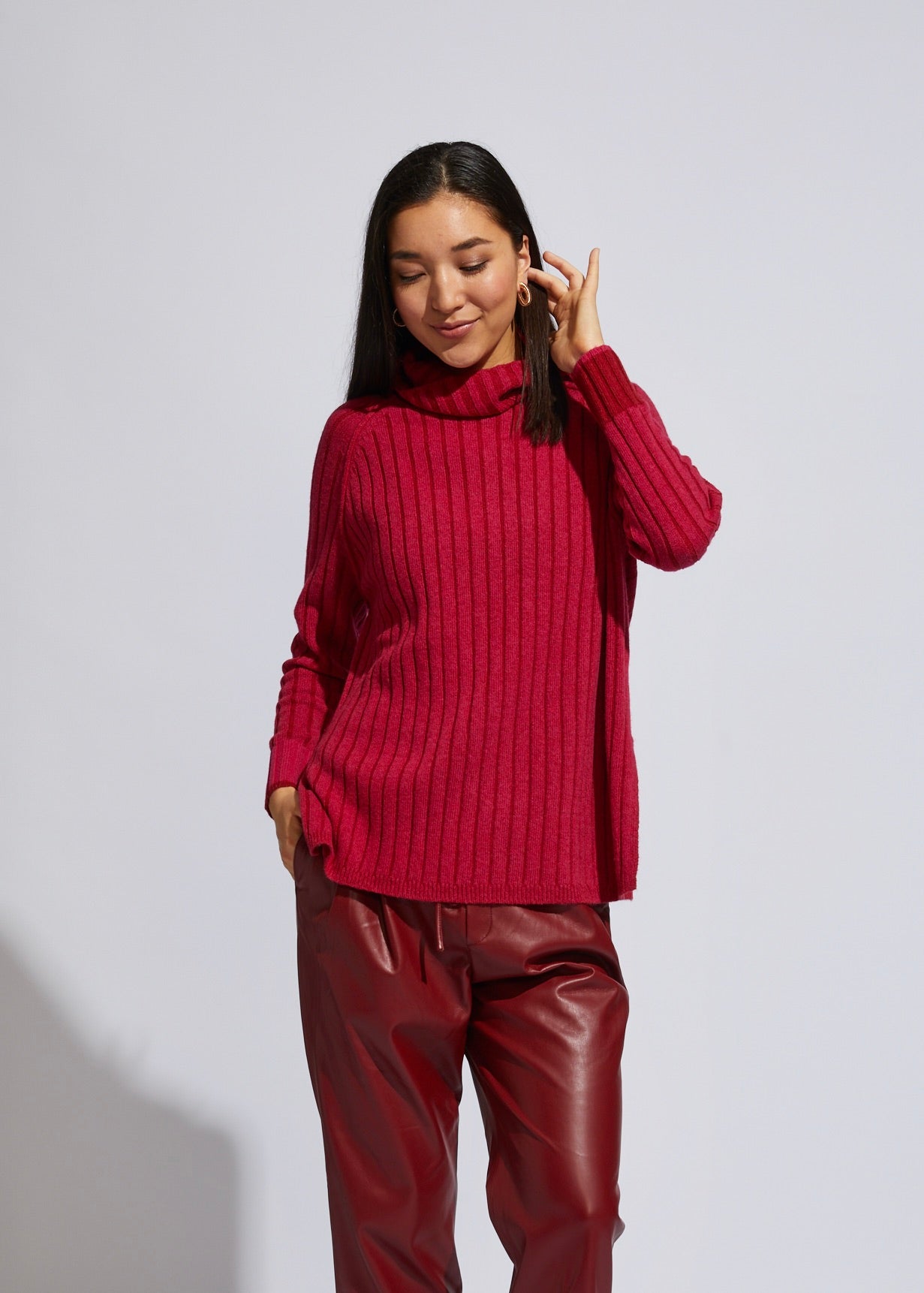 LD & CO - Plaited Rollneck Fuchsia | LC6185