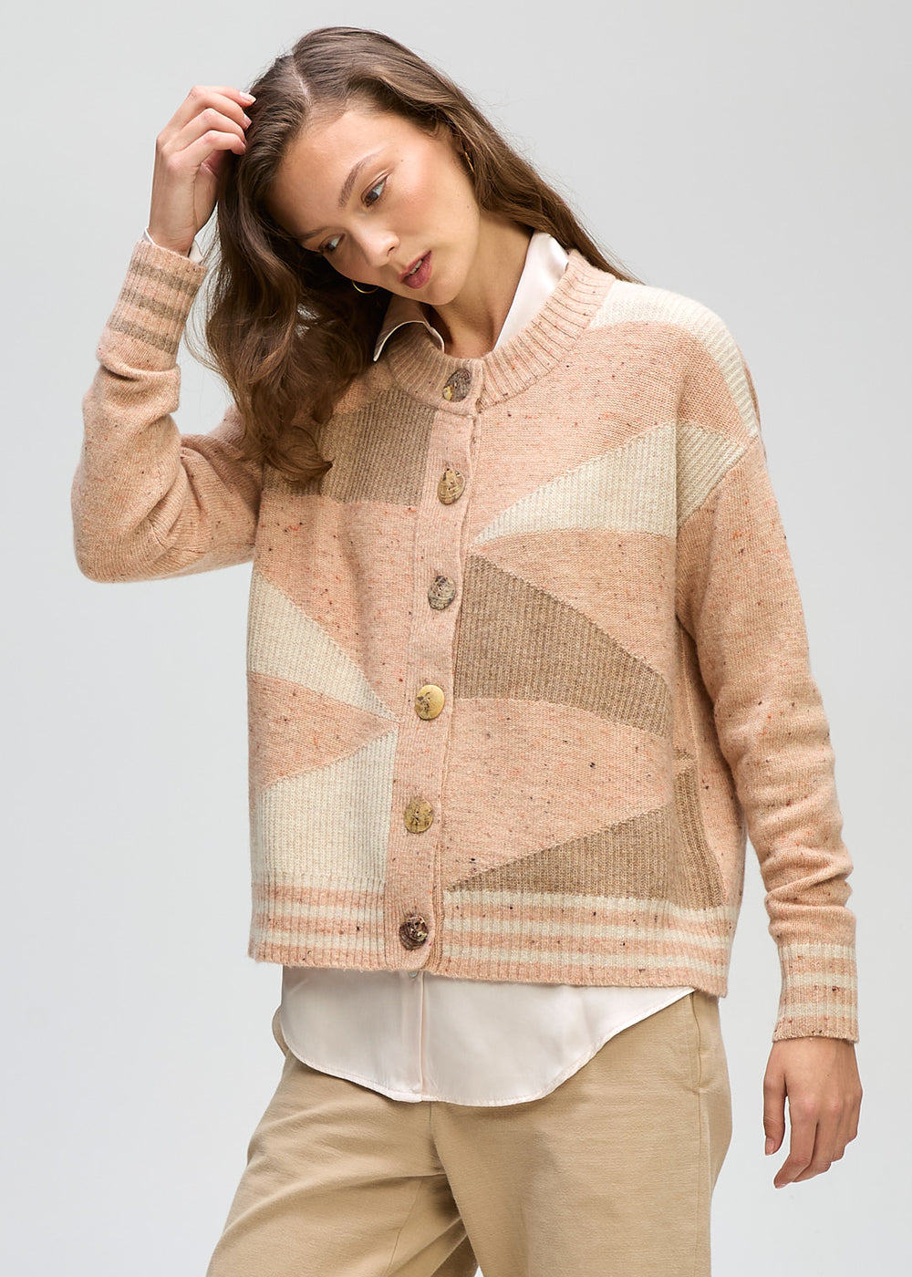 LD & CO - Geo Knit Cardi LC8189