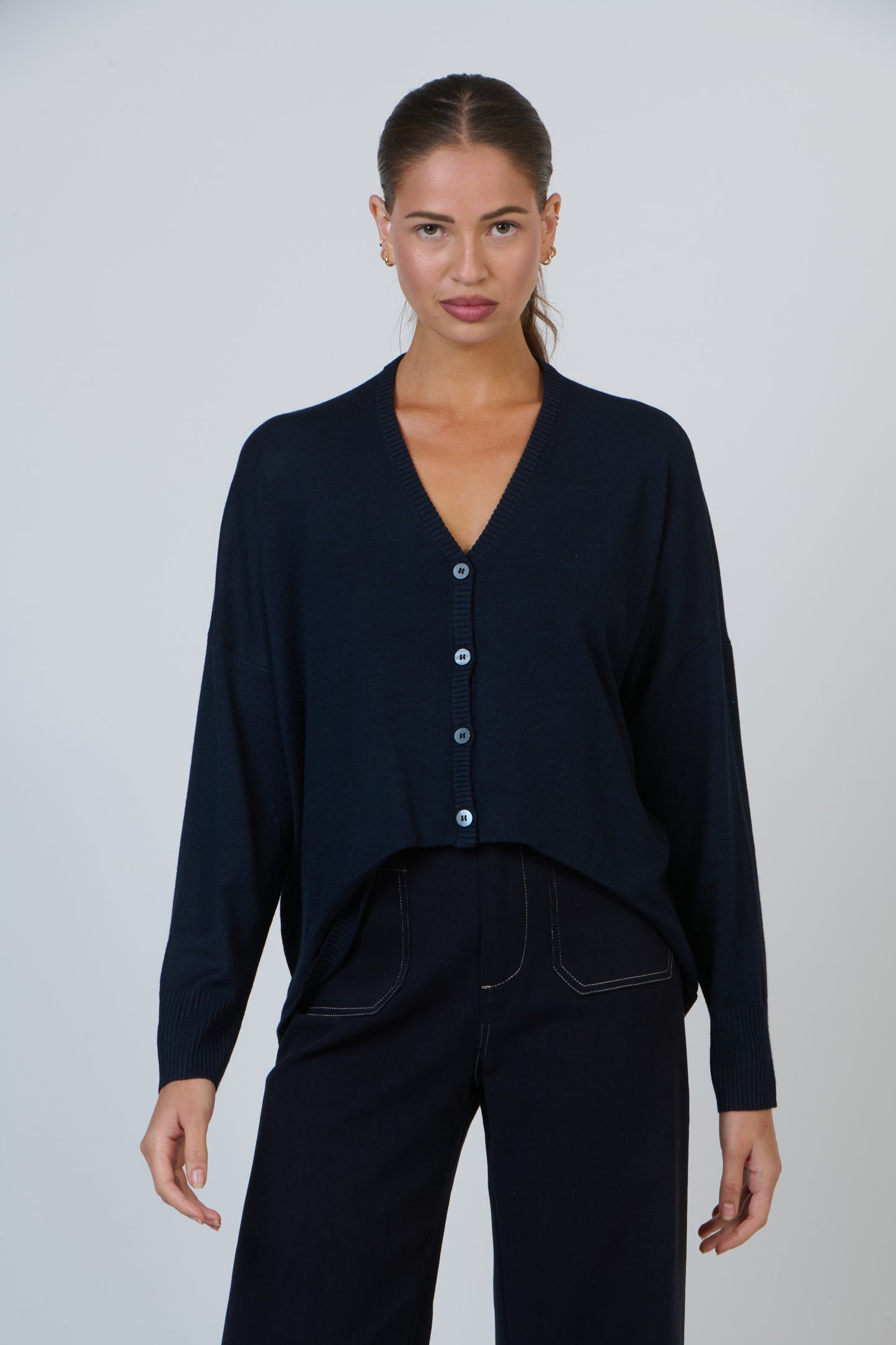 Namastai - Asymmetrical V-Neck Cardigan NAM-W25