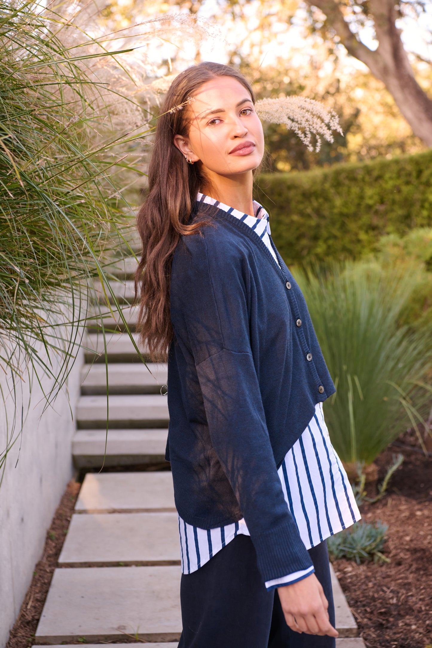 Namastai - Asymmetrical V-Neck Cardigan NAM-W25