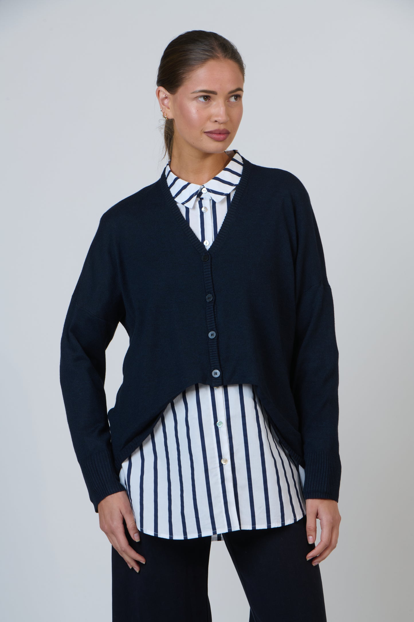 Namastai - Asymmetrical V-Neck Cardigan NAM-W25