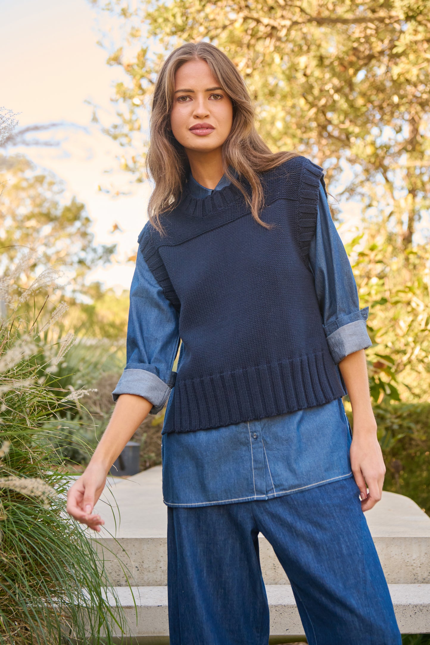 Naturals – NAT-W53 Cotton Chunky Knit Vest