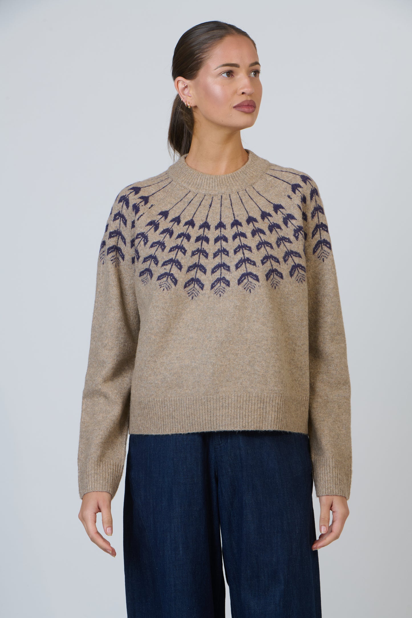 Olive et Julie - Textured Yoke Knit Jumper OJ-W44
