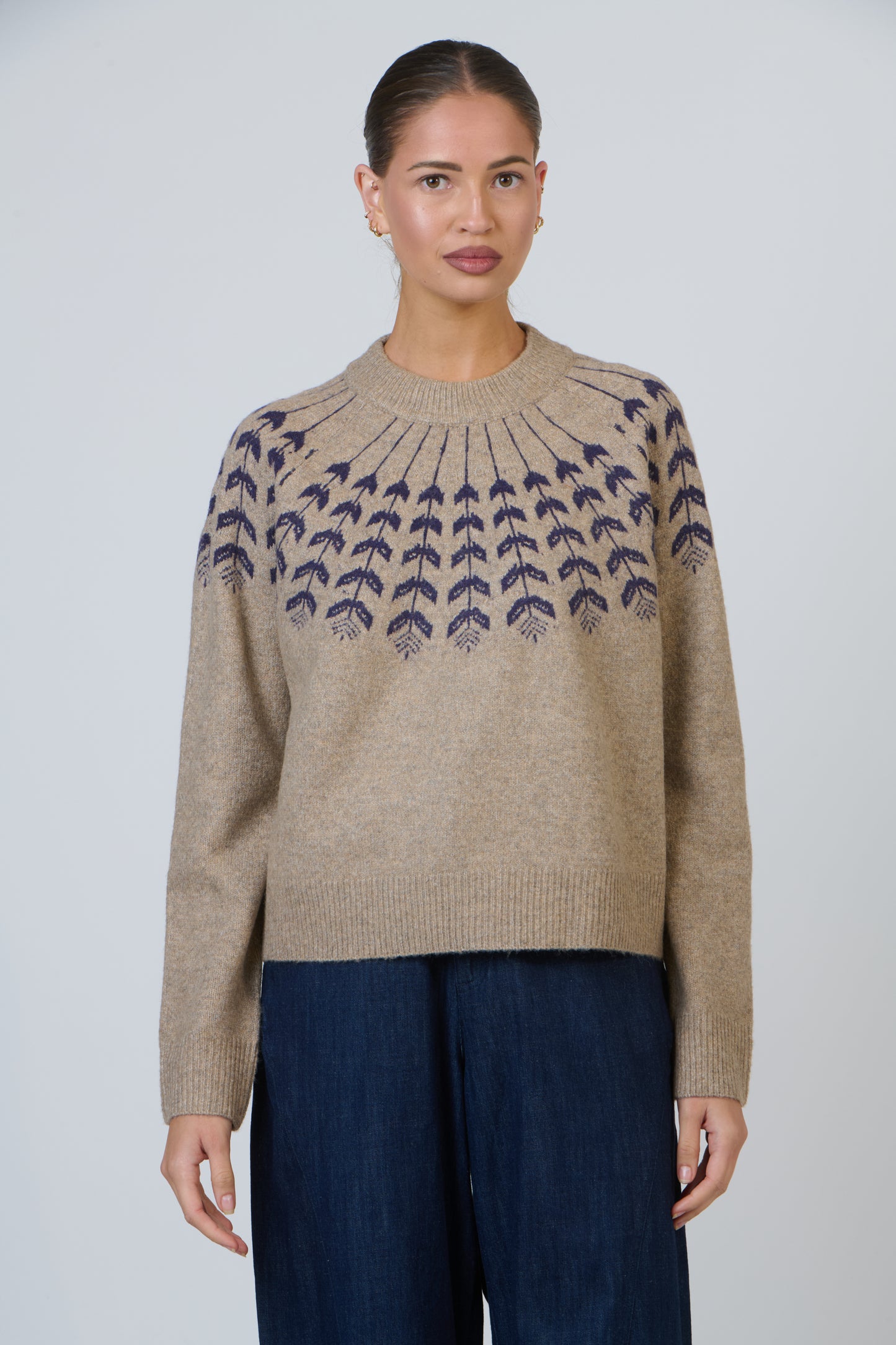 Olive et Julie - Textured Yoke Knit Jumper OJ-W44