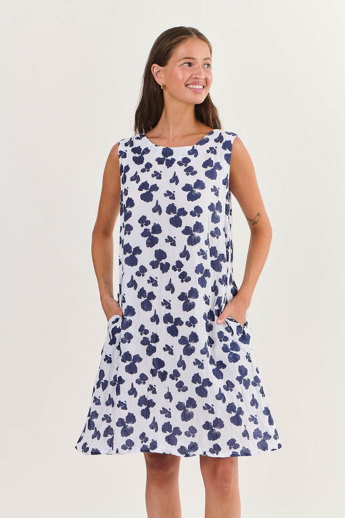 Namastai - Cotton Dress - P147-Bluebell