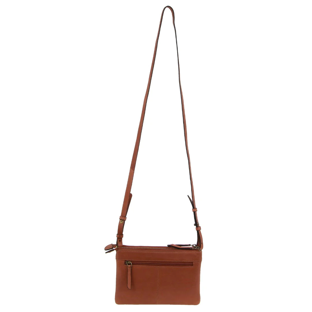 Pierre Cardin - Leather Pleated Design Cross Body Bag Tan | PC3793