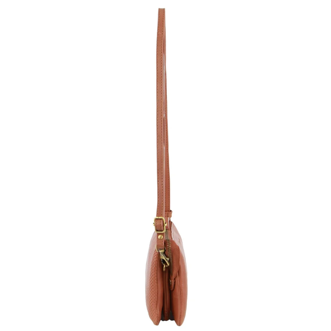 Pierre Cardin - Leather Textured Crossbody/Clutch Bag Tan | PC3804