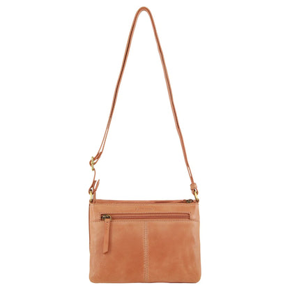 Pierre Cardin - Leather Flap-Over Crossbody Bag Apricot | PC3836
