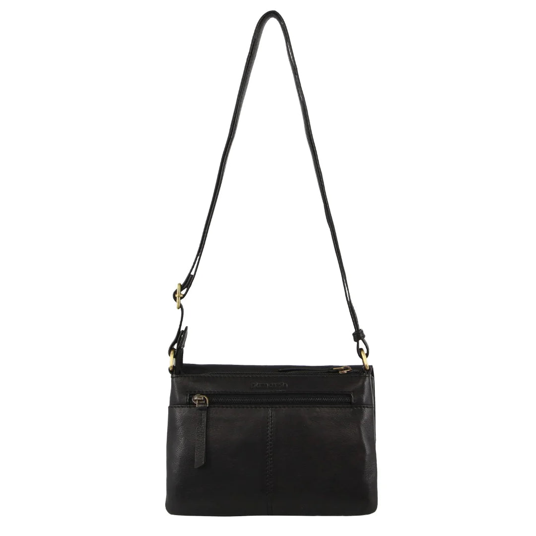 Pierre Cardin - Leather Flap-Over Crossbody Bag Black | PC3836