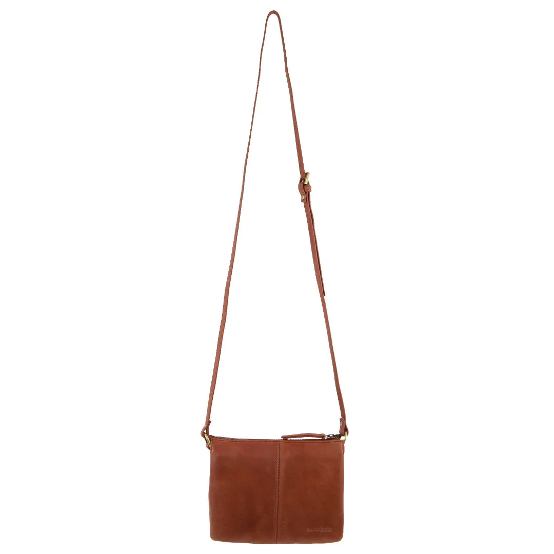 Pierre Cardin - Leather Sleek Crossbody Bag Tan | PC3837