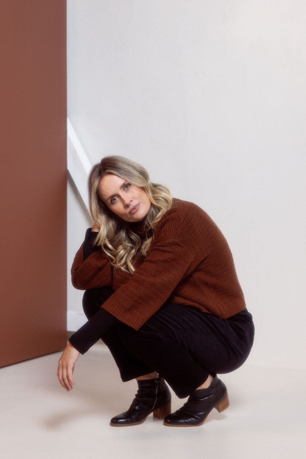 See Saw - 7/8 Sleeve Pointelle Knit Top SS665
