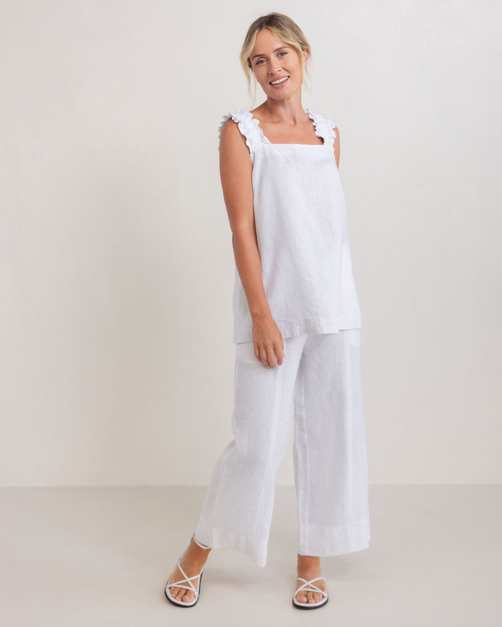See Saw - 100% Linen SL Square Nk Top SS322