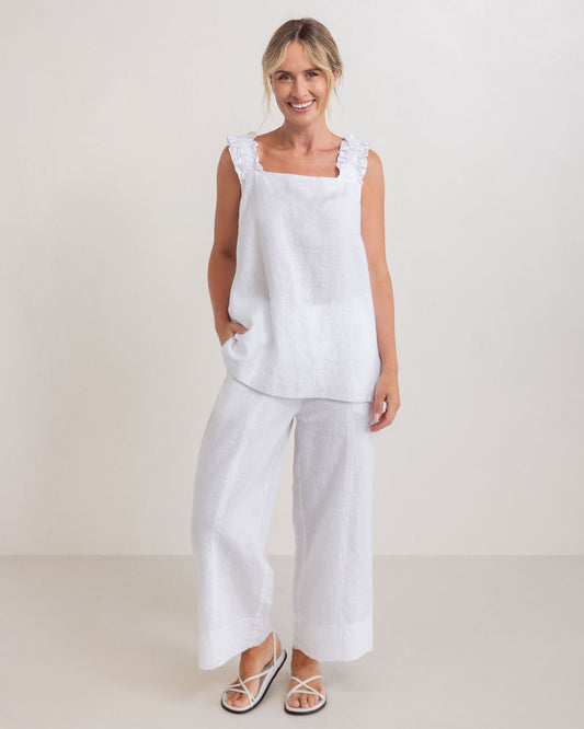 See Saw - 100% Linen SL Square Nk Top SS322