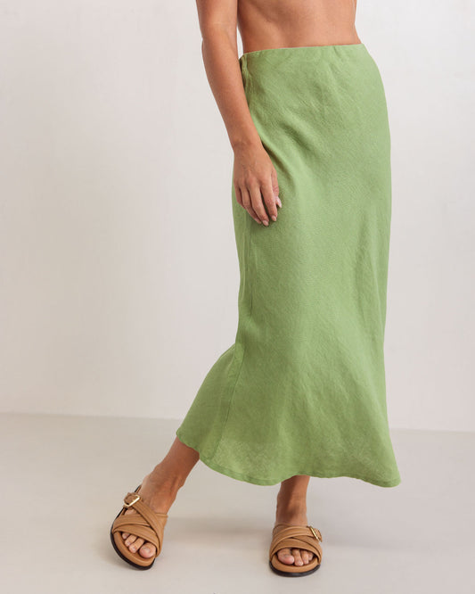 See Saw - 100% Linen Bias Slip Skirt / SS355