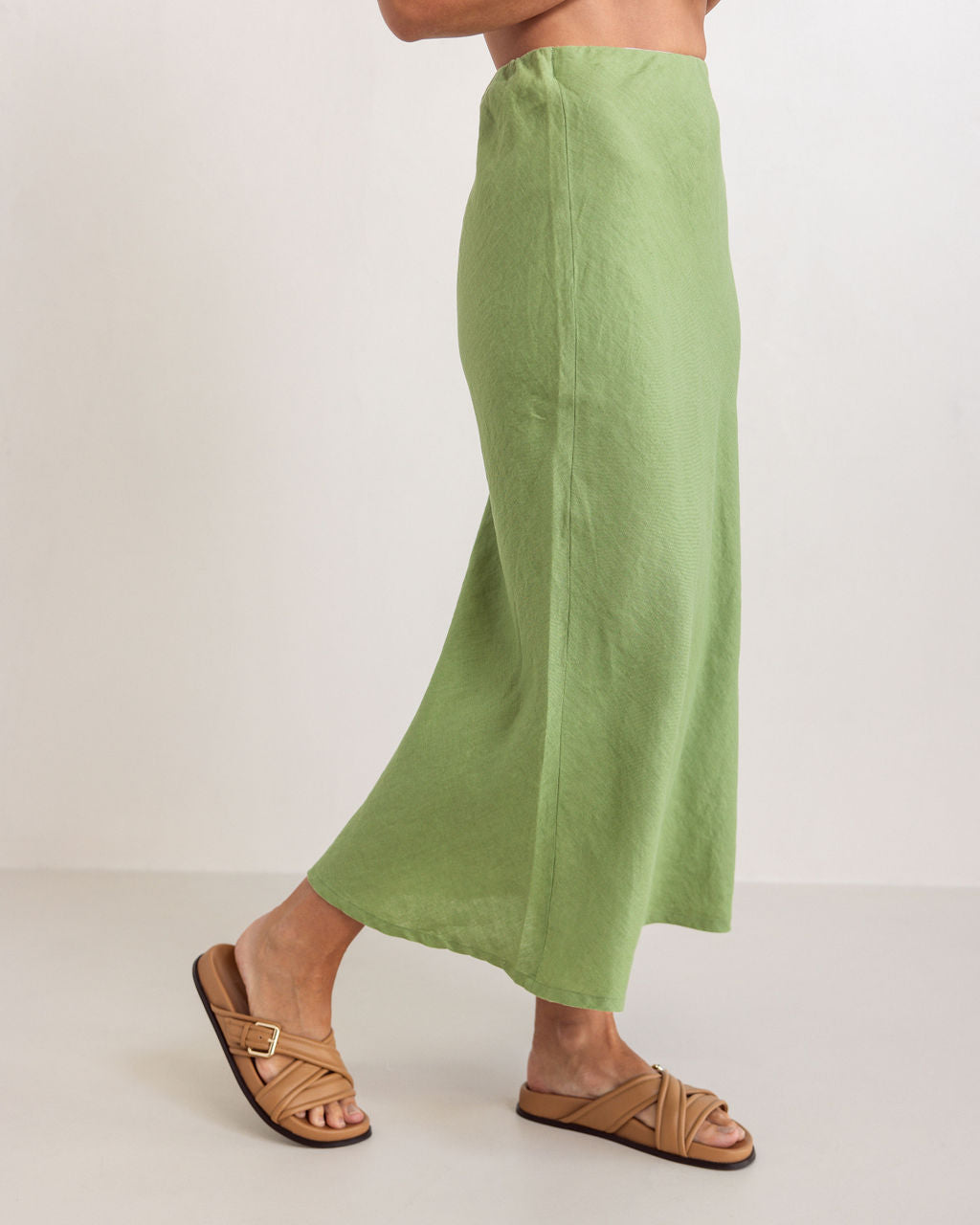 See Saw - 100% Linen Bias Slip Skirt / SS355