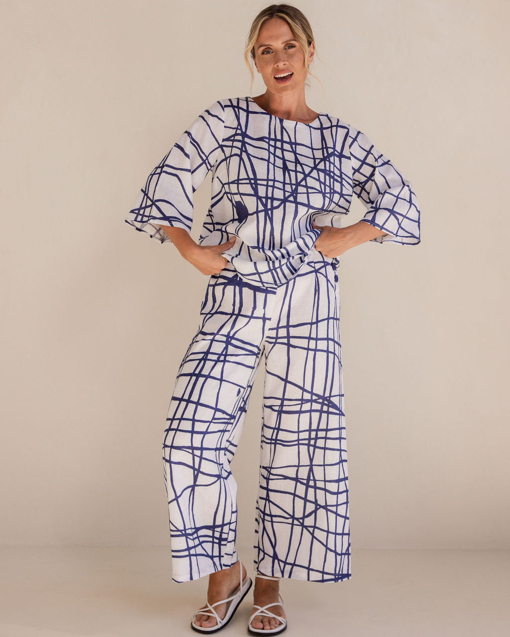 See Saw - 100% Linen Palazzo Pant SS410D/W
