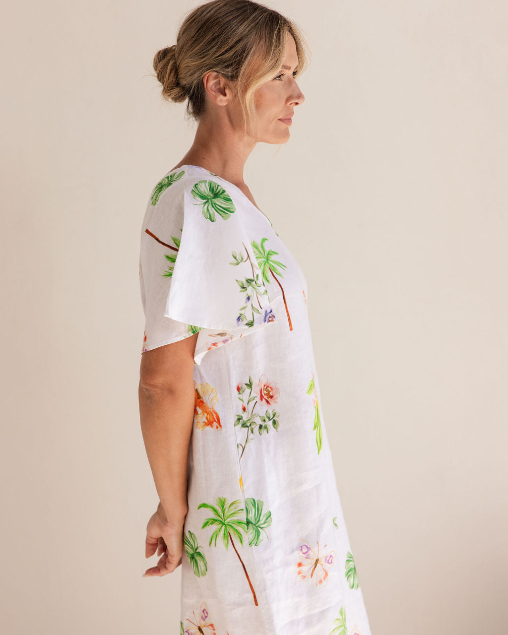 See Saw - 100% Linen V Nk Dress SS434