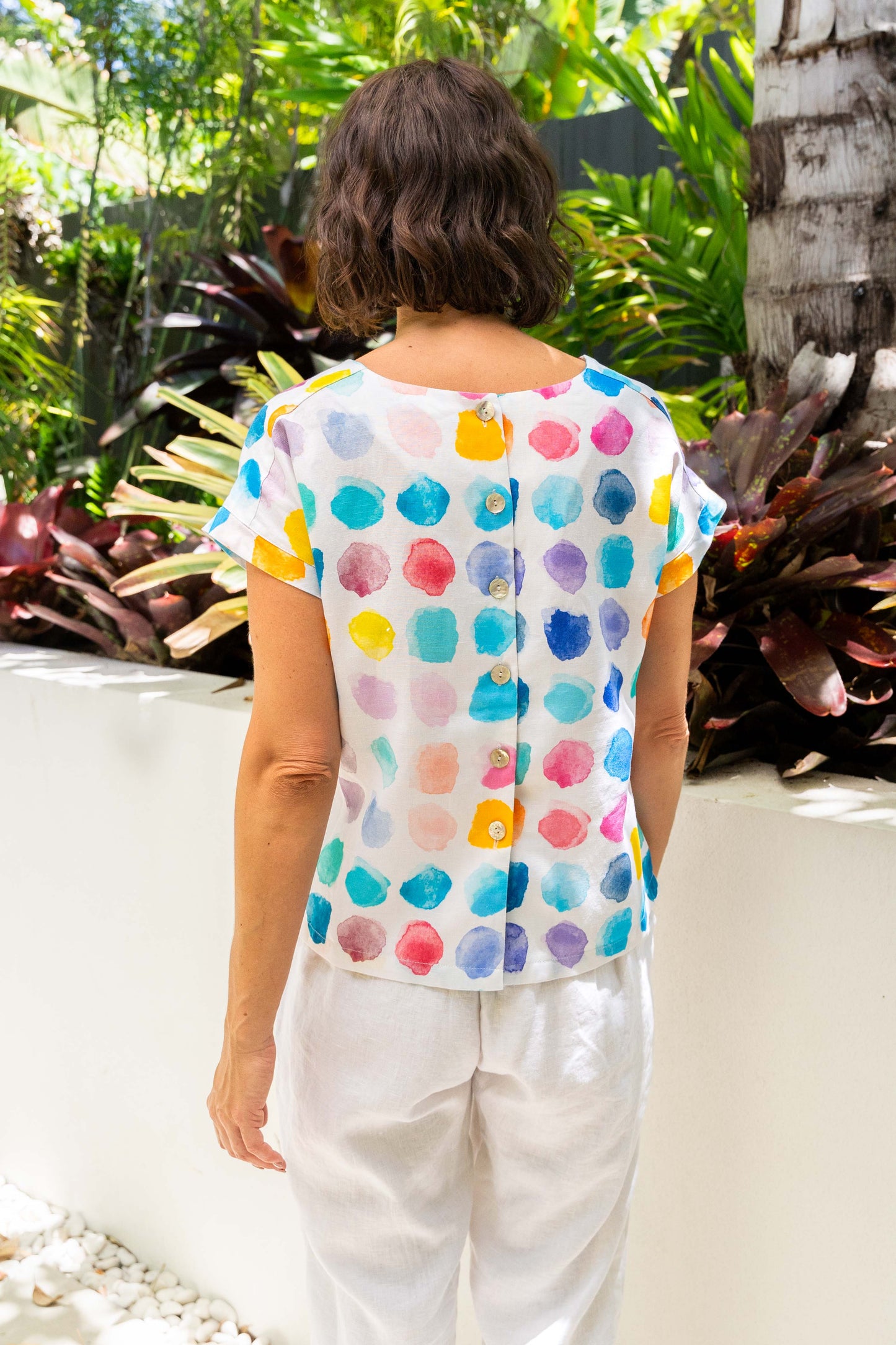 See Saw - Linen Blend Cap Sleeve Top SS448