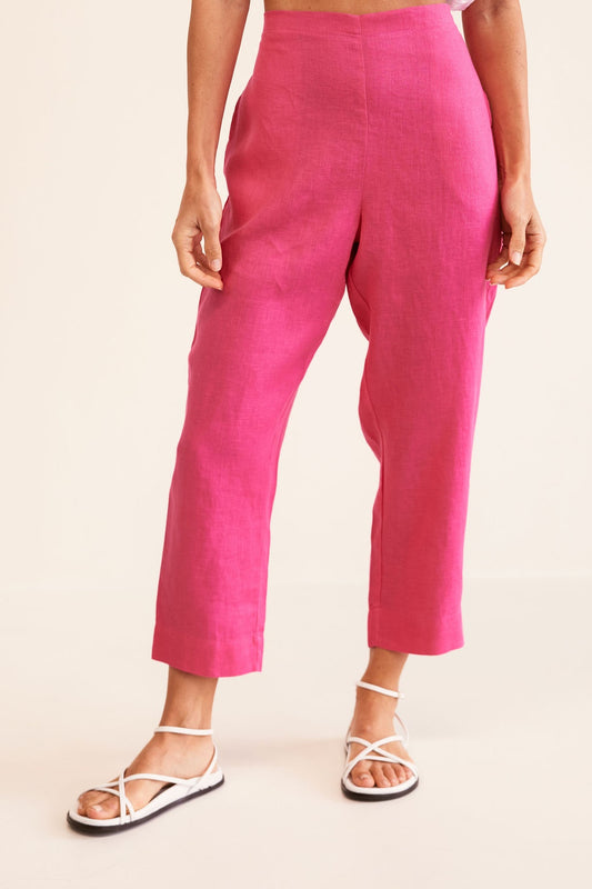 See Saw - Linen 7/8 Pant Pink | SS52