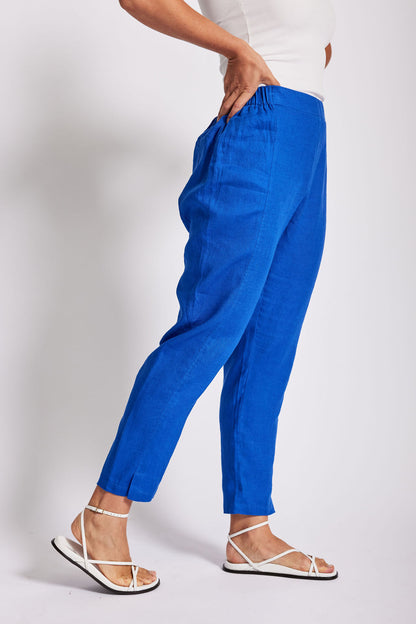 See Saw - 100% Linen 7/8 Pant Santorini Blue | SS54SB