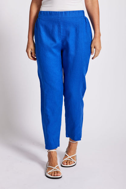 See Saw - 100% Linen 7/8 Pant Santorini Blue | SS54SB