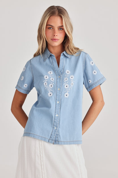 Talisman - Cece Denim Shirt Light Denim | TA24250-1