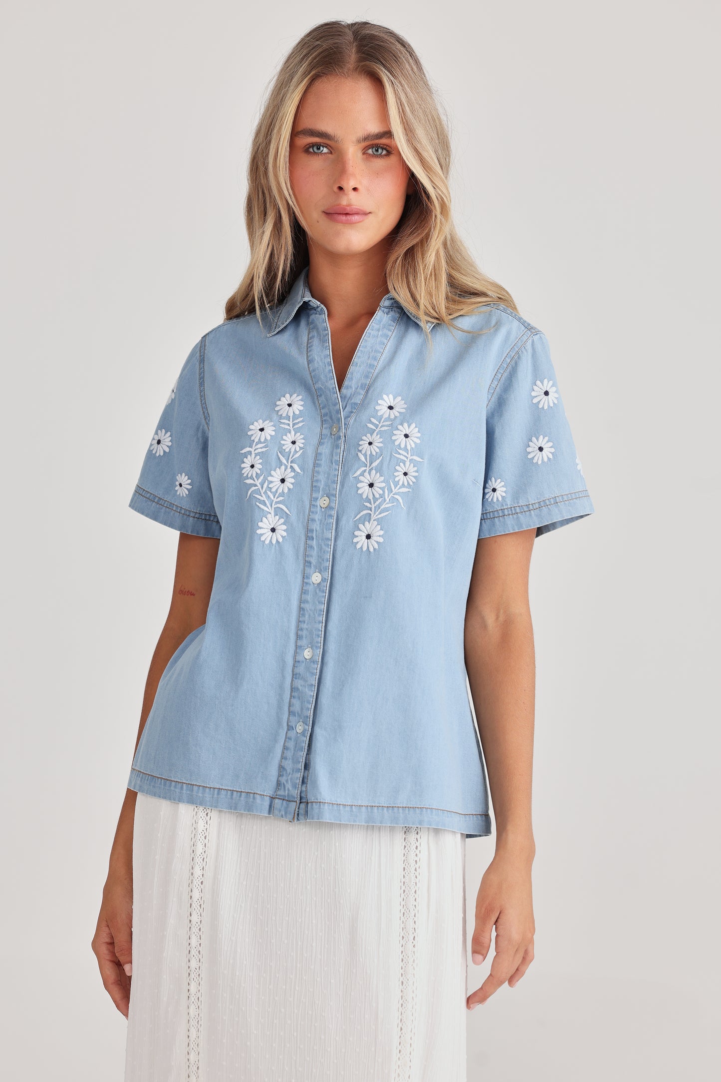 Talisman - Cece Denim Shirt Light Denim | TA24250-1