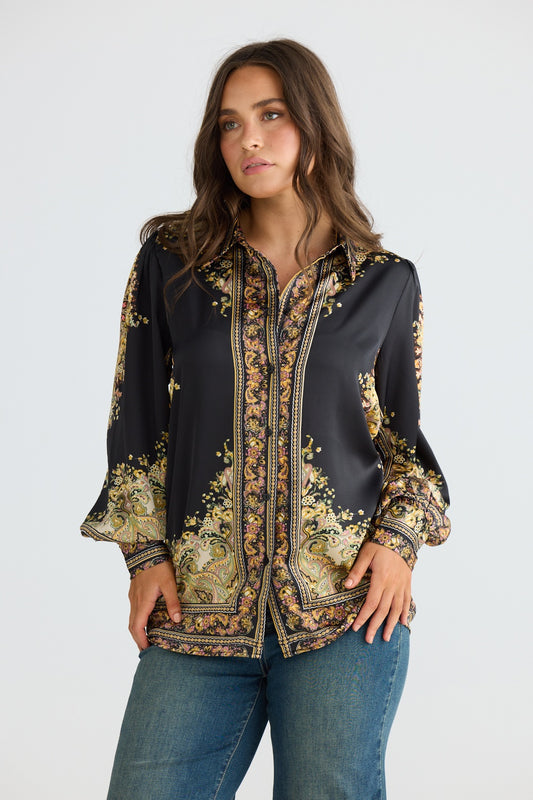 Talisman - Rune Shirt Black Paisley | TA26186-1
