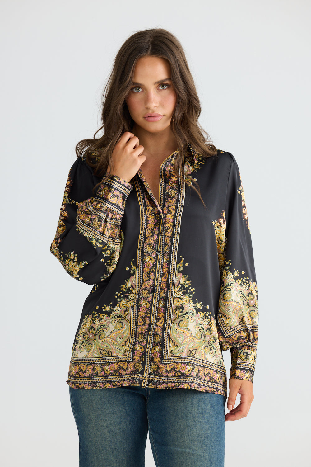 Talisman - Rune Shirt Black Paisley | TA26186-1