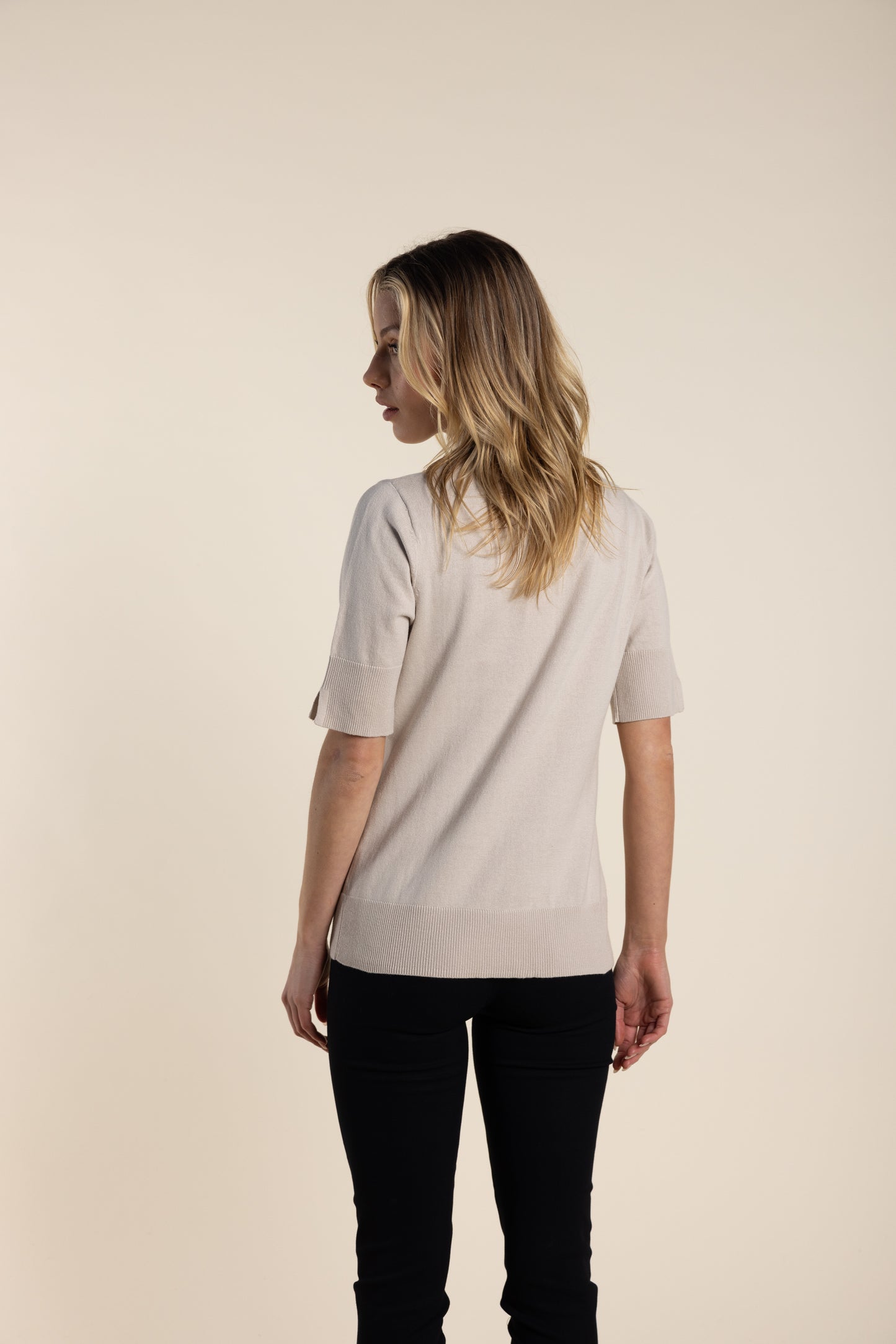Two T's - Mock Neck Knit Natural | TT2791